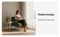 Midcentury-Century Design Supportive Back Armchair Nordic Design Single Sofa High-Resilience Cushion Accent Chair Long-Lasting Frame for Interior Designers, Apartment Dwellers, Living Room, Balcony, Reception Area, Small Areas
