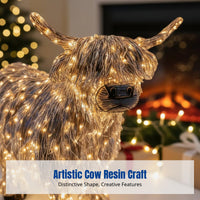 Resin Cow Decoration, Creative Glowing Cow, Home Desktop Decor, Holiday Ambience, Animal Craft Ornament