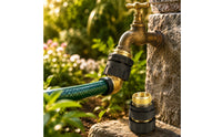 2 Pieces Garden Hose Quick Connector Heavy Duty Male and Female Hose Easy-Grip Hardware for Homeowners, Yard