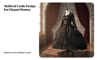 Gothic Lolita Dress Vintage Design D Lolita Design Gown Bow Accent Medieval Princess Gown for History Enthusiasts, Masquerade Balls