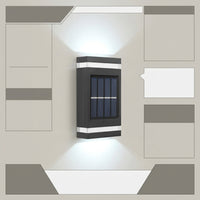 Garden Lights and Solar Lights for Garden Fence, Wall Lights with 6 LEDs for Security Lights, Rural Style Solar Powered, Up Down Fence Lights