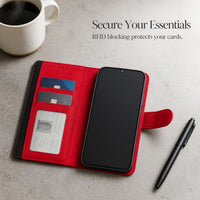 Bi-Fold Universal Phone Wallet Case with Push Clip and Color Blocking