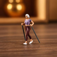 6 Pieces 1/87 Skiing Figures with Skis Painted Miniature Skiers Collectible Ski Figure for Hobbyists, Winter Scene, Scenic Decoration
