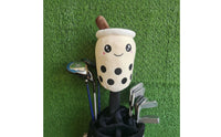 Scratch Protection Bubble Tea Golf Headcover Cute Design Cartoon Milk Tea Driver Cover Fits 460cc Drivers Tapioca Pearl Soft Club Cover Embroidered Details for Golfers, Driving Range