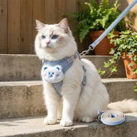 Cat Harness and Leash Set, Soft Polyester Cat Walking Vest with Adjustable Strap, No Pull Vest Harness for Safe Outdoor Walking for Small Pets