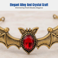 Dark Bat Crystal Halloween Alloy Headpiece, Festive Hair Decoration
