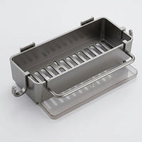 Dish Cloth Holder and Wall Mount Rack for Kitchen or Bathroom Rectangular Drain Basket with No-Drill Suction Cup