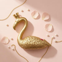 Flamingo Jewelry Box accessibleTop Resin Jewelry Storage Box Decor Item Feather Texture Crowned