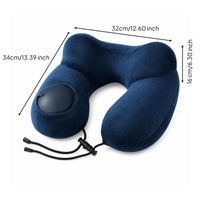 Lightweight U-Shaped Neck Pillow Portable Inflatable Neck Pillow Compact Foldable for Travelers, Commuters, Road Trips, Office Rest