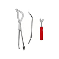 3-Piece Automotive Drum Brake Tool Set with Spring Compressor, Brake Spoon, and Dual-Head Pliers