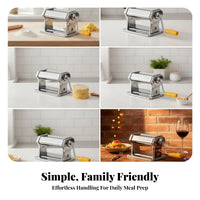Metal Manual Pasta Maker Compact Hand Crank Pasta Maker for Home Cooks