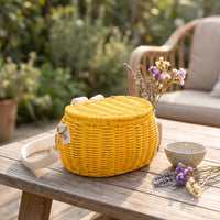 Basket Bag Summer Basket Purse with Strap Trendy Handbag for Bike Rides
