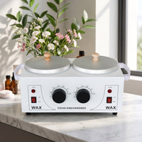 Double Depilatory Warmer Electric Double Pot Depilatory Heater Appliance Professional Adjustable Temperature for Estheticians
