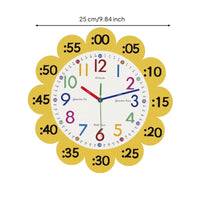 Educational Wall Clock Children-Appropriate-Friendly Learning Wall Clock Multicolored for Teachers, Young Children