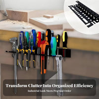 Space Saving Wall Mounted Tool Rack Multi-Size Slots Wall Mounted Tool Organizer Heavy-Duty for Electricians, Workshop, Workbench, Warehouse