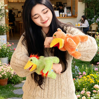 Dinosaur Wristband Fuzzy Wearable Plushy Toy Embroidered Eyes for Children, Kids