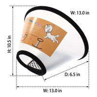 Pet Cone Recovery, Clear Elizabethan Neck Cone with fasteners to Prevent Biting and Licking, Pet Recovery for Small Dogs After Surgery