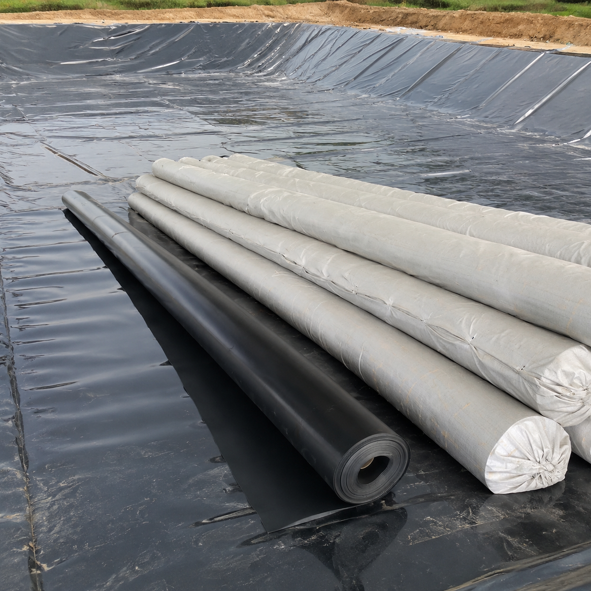 HDPE Geomembrane Sheet 0.2mm Thick Black Waterproof Sheet for Reservoirs and Aquaculture Ponds