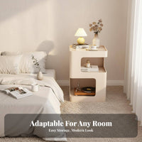 Formaldehydewithstraight from formaldehyde 3-Tier Curved Stand Space-Saving Nightstand Modern Design Side Table Multi-Functional for Apartment Dwellers, Students, Homeowners, Bedroom, Living Room, Office