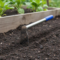 Stainless Metal Hand Hoe 2 in 1 3 Prong Cultivator Easy to Clean Garden Tool for Flower Bed, Digging Soil