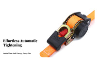Tangle-Tangle-Less Automatic Tie-down Strap Rust Resistant Hooks Automatic Retracting Tie Downs Easy Release Mechanism for Movers