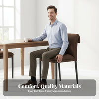Light Luxury Design Upholstered High-Back Chair Ergonomic Backrest Upholstered Armless Side Chair Easy to Clean Kitchen Seat Stain-Resistant for Homeowners, Design Enthusiasts, Restaurant Owners, Dining Room, Home Office