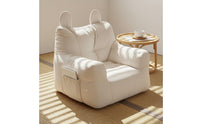 Cute Bear Ear Design Children's Lazy Sofa Ergonomic Support Soft Baby Sofa Chair Breathable Textile Toddler Beanbag Armchair Materials for Playroom