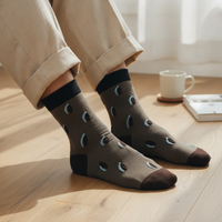 Japanese Retro Polka Dot Color Block Mid-Calf Socks for Women - Breathable Cotton