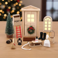 Diy Christmas House Kit Festive Miniature Scene Kit with Snowman Artisanal Miniatures Delicate for Shelf Decor