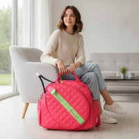 Quilted Tennis Tote Detachable Racket Bag with Shoulder Strap Structured Tennis Racket Bag Padded for Practice, Commuting