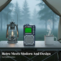 Digital Transmission Processing Full-Band Emergency Radio Built-in Flashlight Bluetooth Speaker TF Card Playback Outdoor Electronics Portable Design for Travelers, Survivalists, Camping, Emergencies, Travel, Power Outages