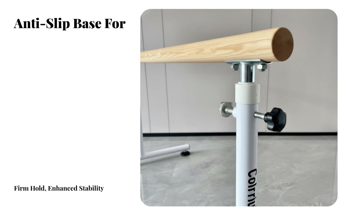 Adjustable Height Practice Barre Easy Storage Freestanding Dance Barre Non-Slip Feet Freestanding Dance Bar for Dancers, Beginners, Home Use, Gym