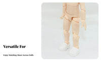 Doll Shoes British Design 1/12 Scale Shoes Effortless to Wear Design Miniature Uniform Loafers for Display, Toy Photography