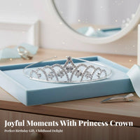 Princess Crown Glittering Queen Headpiece Crystal Crown Elegant Design Crystal Tiara Baroque Design for Prom, Photoshoots