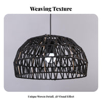 Paper Cord Hanging Shade Natural Texture Woven Hanging Lamp Shade Handmade Rattan Look Lampshade Warm Ambiance for Dining Room