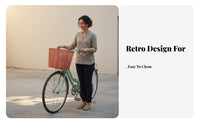 Faux Rattan Weave Plastic Wicker Bike Basket Easy to Clean Retro Bike Basket Multi-Functional for Commuting