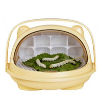 Perforated Silkworm Breeding Box Arched Handle Clear Silkworm Breeding Box Molded Compartments Pet Supplies Compact