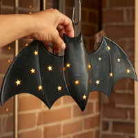 Light-up Nocturnal Creature Decoration with LED Glowing Nocturnal Creature Wall Decor Spooky Lighted Bats Silhouette for Party Backdrop, Front Porch, Entryway