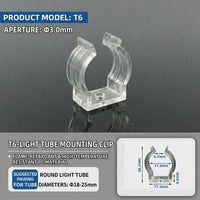 Garage Lighting Mounting Brackets for LED Garage Light Fixture, Clear PC Material Tube Clip with Screws, Waterproof Mounting, T5-style Light Clip