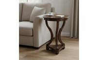 Round Wooden Side Table Elegant Design American Design Telephone Stand Multi-Functional Round Side Table for Living Room, Bedroom, Hallway
