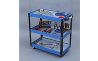 3-Tier Utility Cart Compact Metal Rolling Tool Cart Sturdy Furniture for Garage