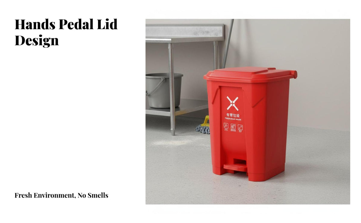 Waste Sorting Bin Long-Lasting Foot Pedal Trash Can Step-on Garbage Bin Thickened Material Step on Trash Can Odor Protection