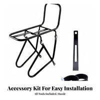 Mountain Bike Front Rack Steel Construction Front Bike Frame Luggage Rack Cycling Equipment Sturdy Duty Easy to Install