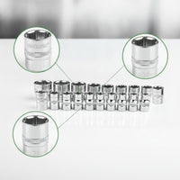 Hex Socket Set 1/2-Inch Tool Chrome Vanadium for Workshop, Mechanics, DIYers
