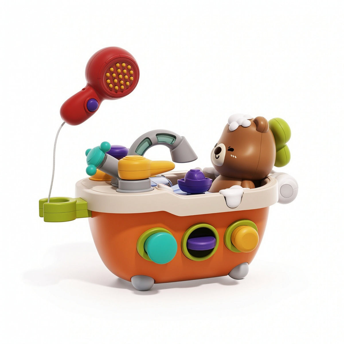 Light-up Bathtub Toy with Shower Head Colorful Musical Bathtub Toy Fun Water Play Set Sensory for Toddlers, Babies