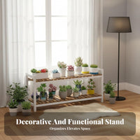 Space-Saving Tiered Planter Stand Strong Load-Bearing Multi-Tier Slatted Rack Stable Construction Plant Holder Large Capacity for Home Decorators, Homeowners, Apartment Dwellers, Balcony, Living Room, Windowsill, Bedroom