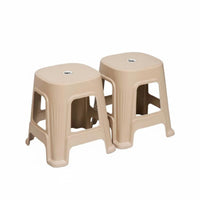 Thickened Design Stackable Square Stool Space-Saving Household Furniture Sturdy Backless Seat Easy to Clean for Families, Office Workers, Living Room, Kitchen, Bedroom, Bathroom