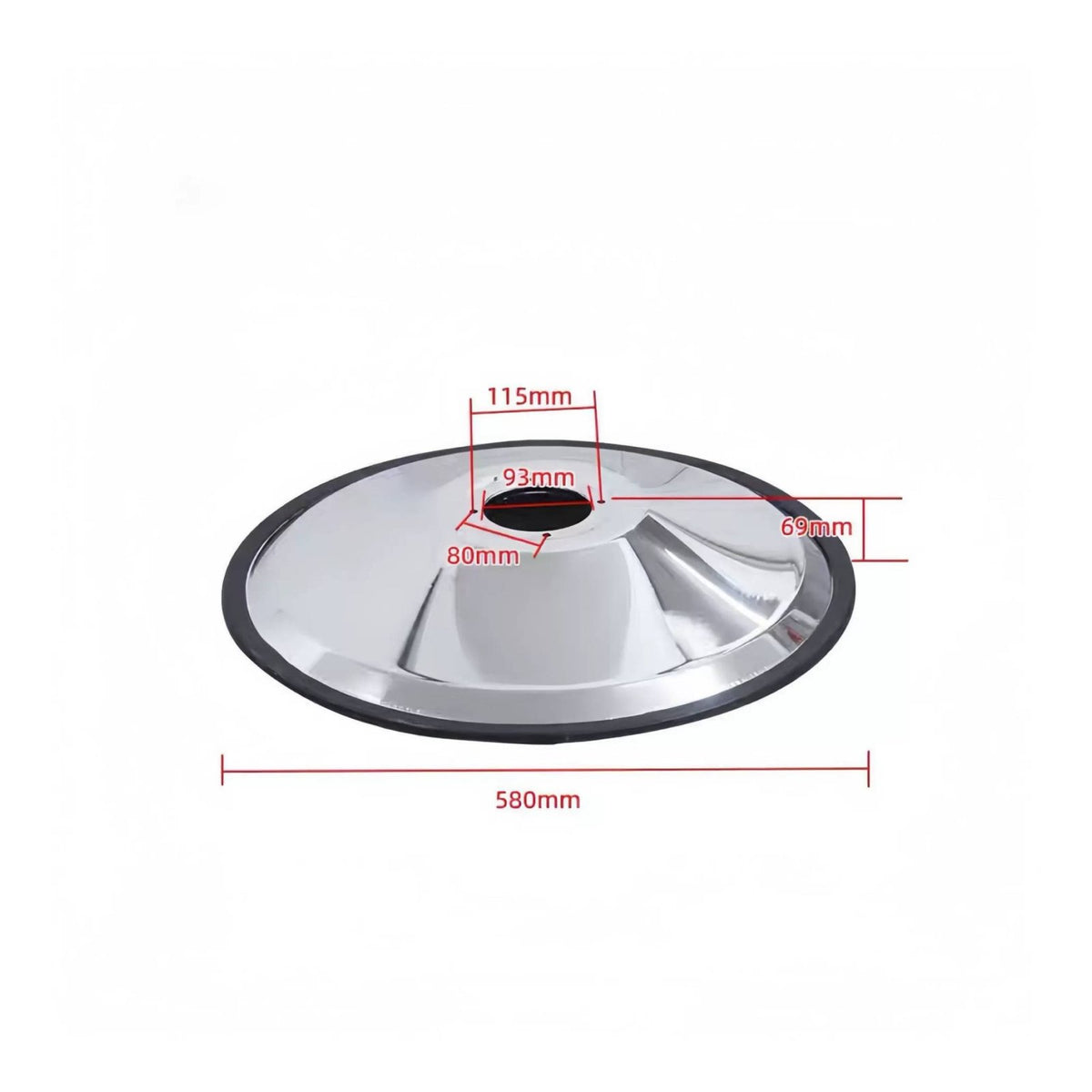 Salon Chair Round Base Polished Chrome Finish Barber Chair Base Anti-Slip Rubber Gasket Furniture Part for Beauty Parlor