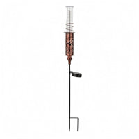 Clear Tube Solar Rain Gauge Printed Markings Metal Rain Gauge Stake for Lawn Decoration