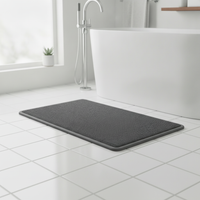 Diatomaceous Earth Absorbent Bath Mat Non-Slip Memory Foam or Rubber Backing for Bathroom Entryway